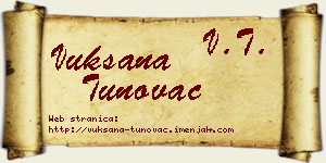 Vuksana Tunovac vizit kartica